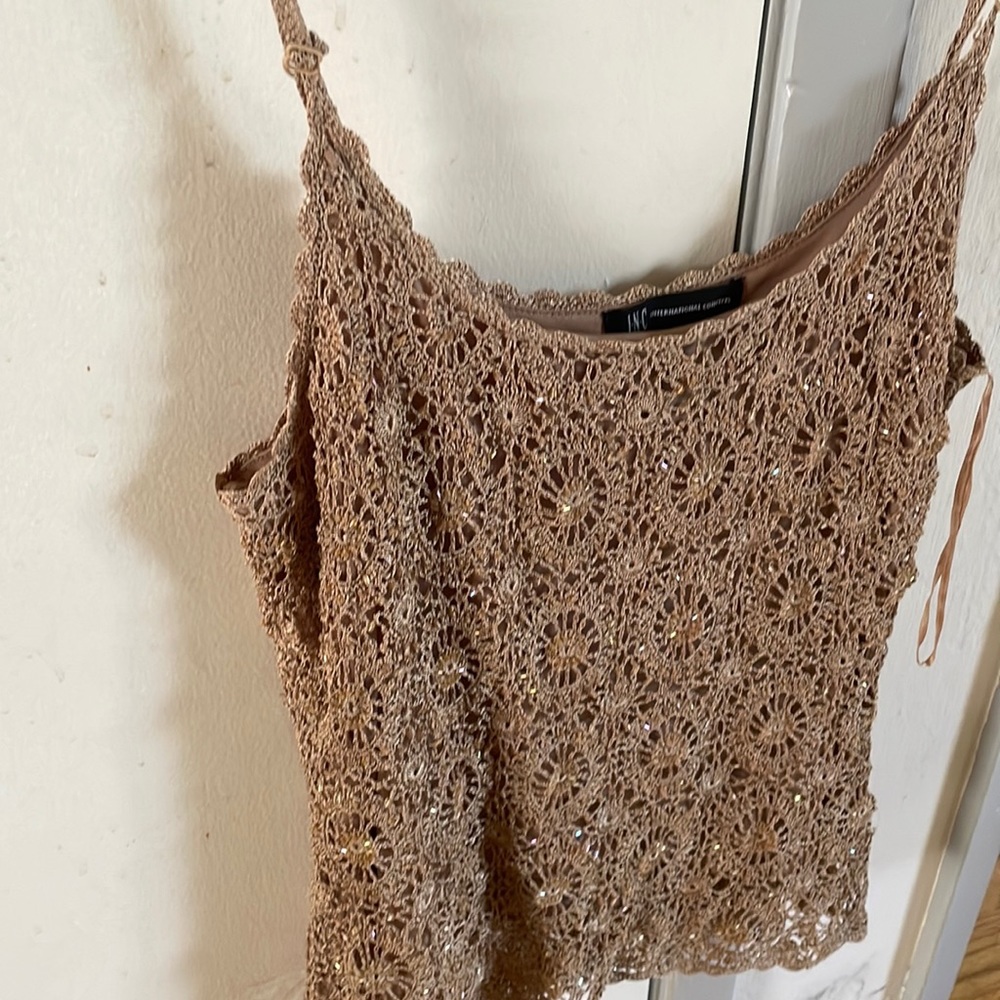 Macy’s INC beaded shiny tank top